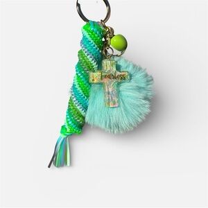 Seafoam Spark Spiral Keychain